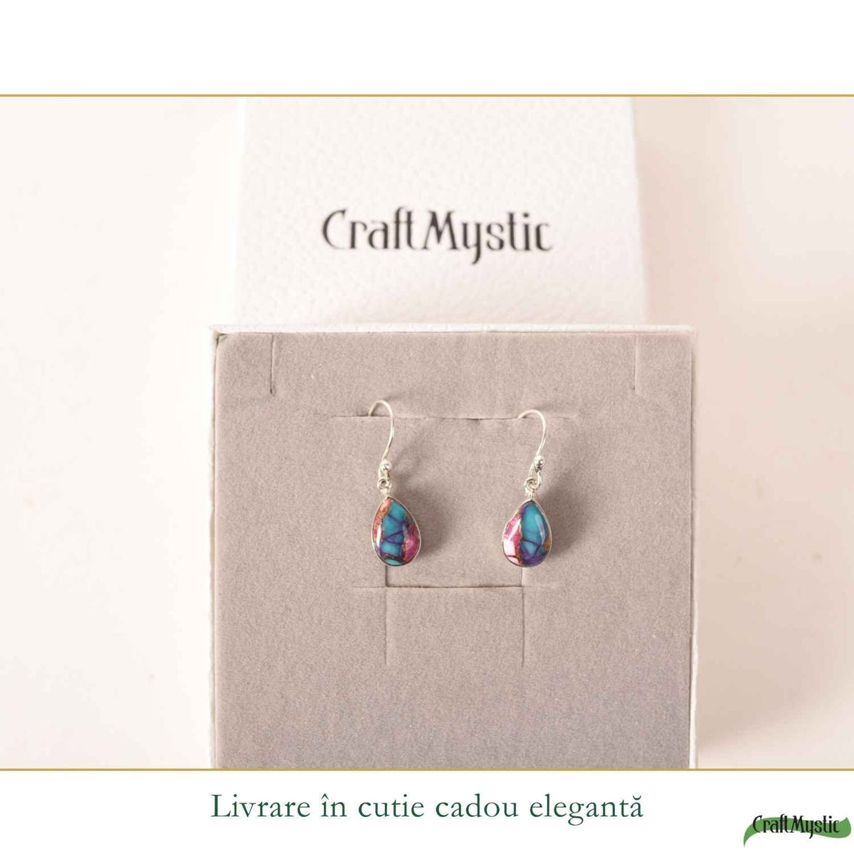 Cercei cu Turcoaz Spinny Oyster, Argint 925 – CraftMystic
