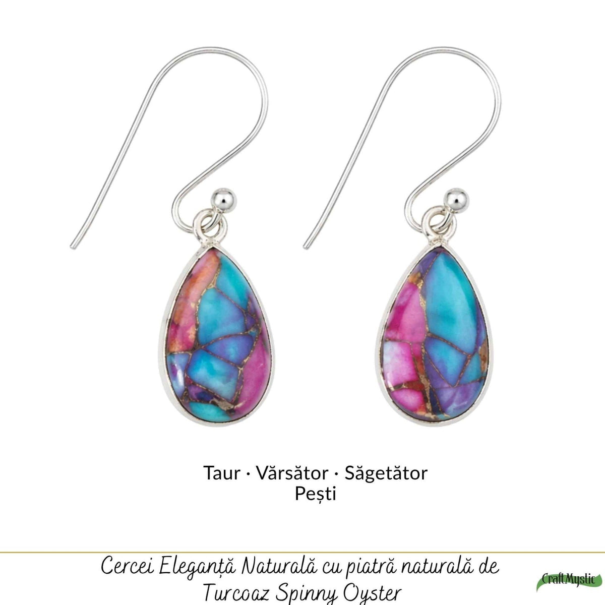 Cercei cu Turcoaz Spinny Oyster, Argint 925 – CraftMystic