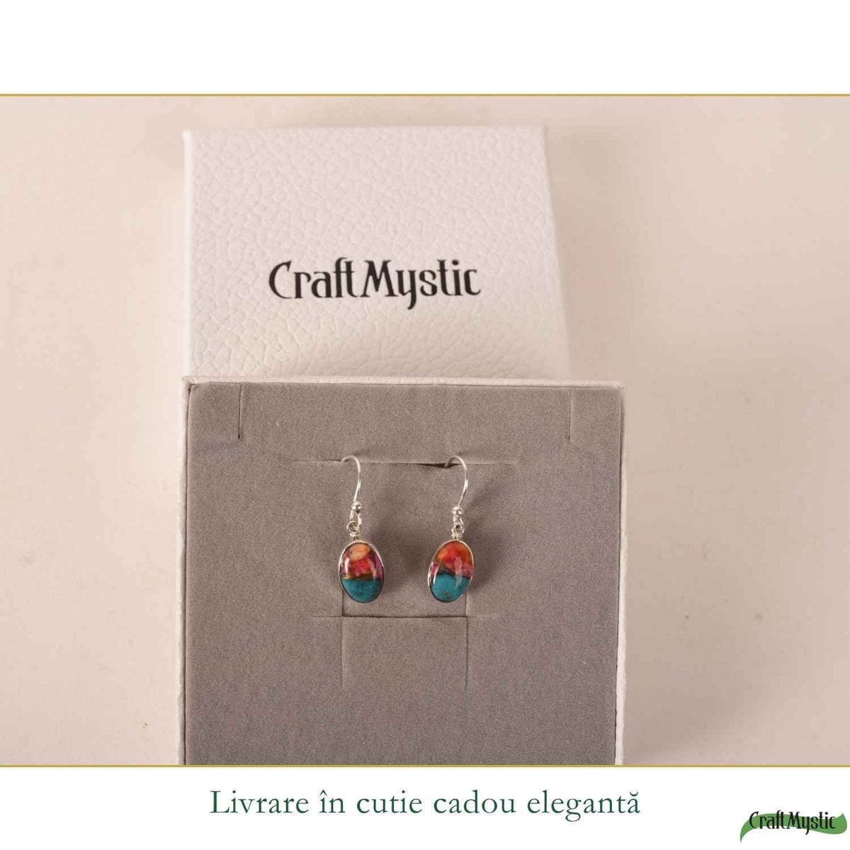 Cercei cu Turcoaz Spinny Oyster, Argint 925 – CraftMystic
