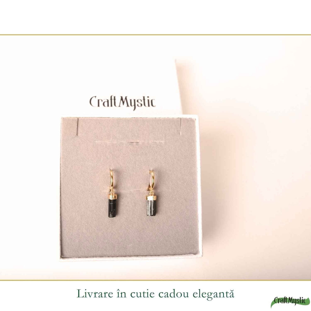Cercei cu Turmalină Neagră, Argint 925 – CraftMystic