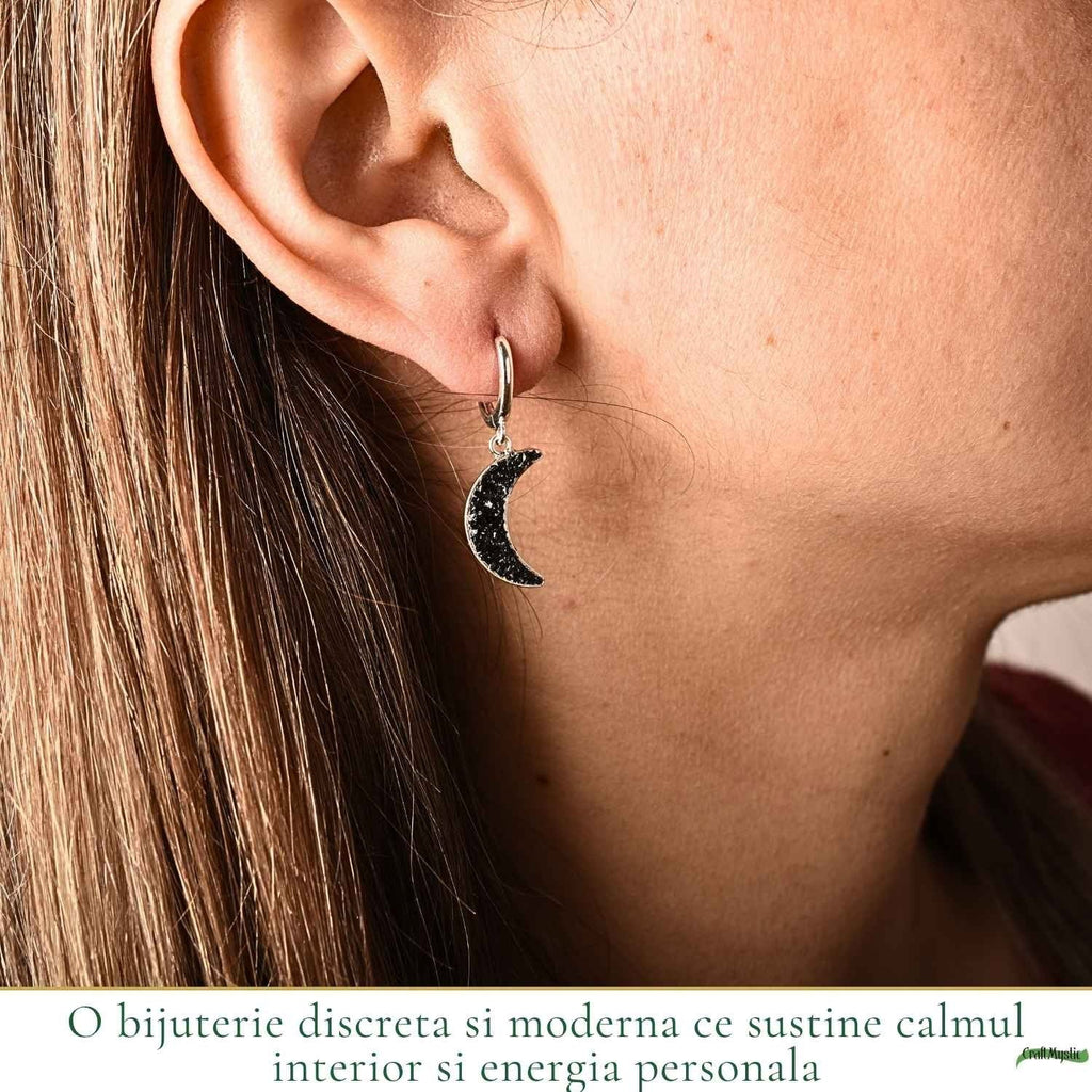 Cercei cu Turmalină Neagră, Argint 925 – CraftMystic