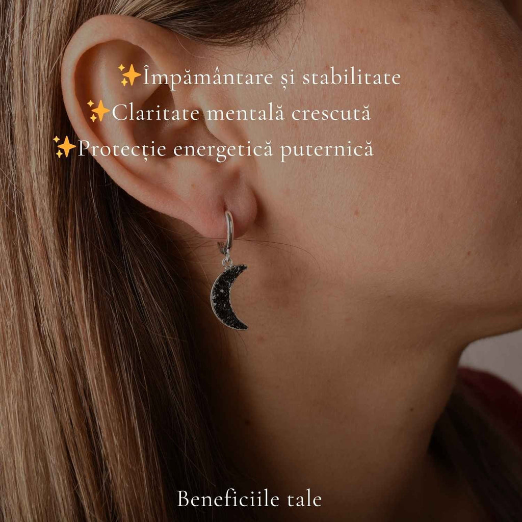 Cercei cu Turmalină Neagră, Argint 925 – CraftMystic