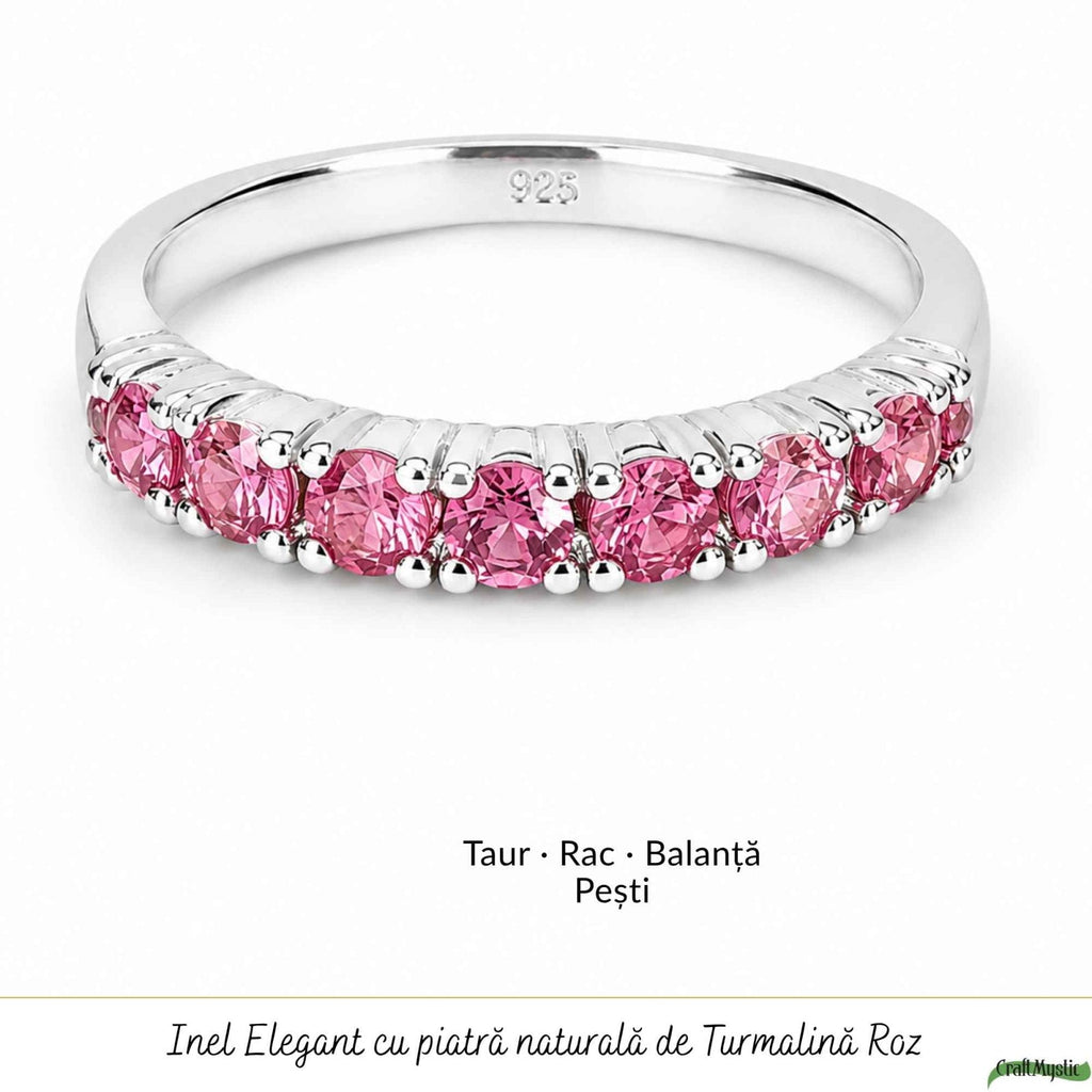 Inel cu Turmalină Roz, Argint 925 – CraftMystic