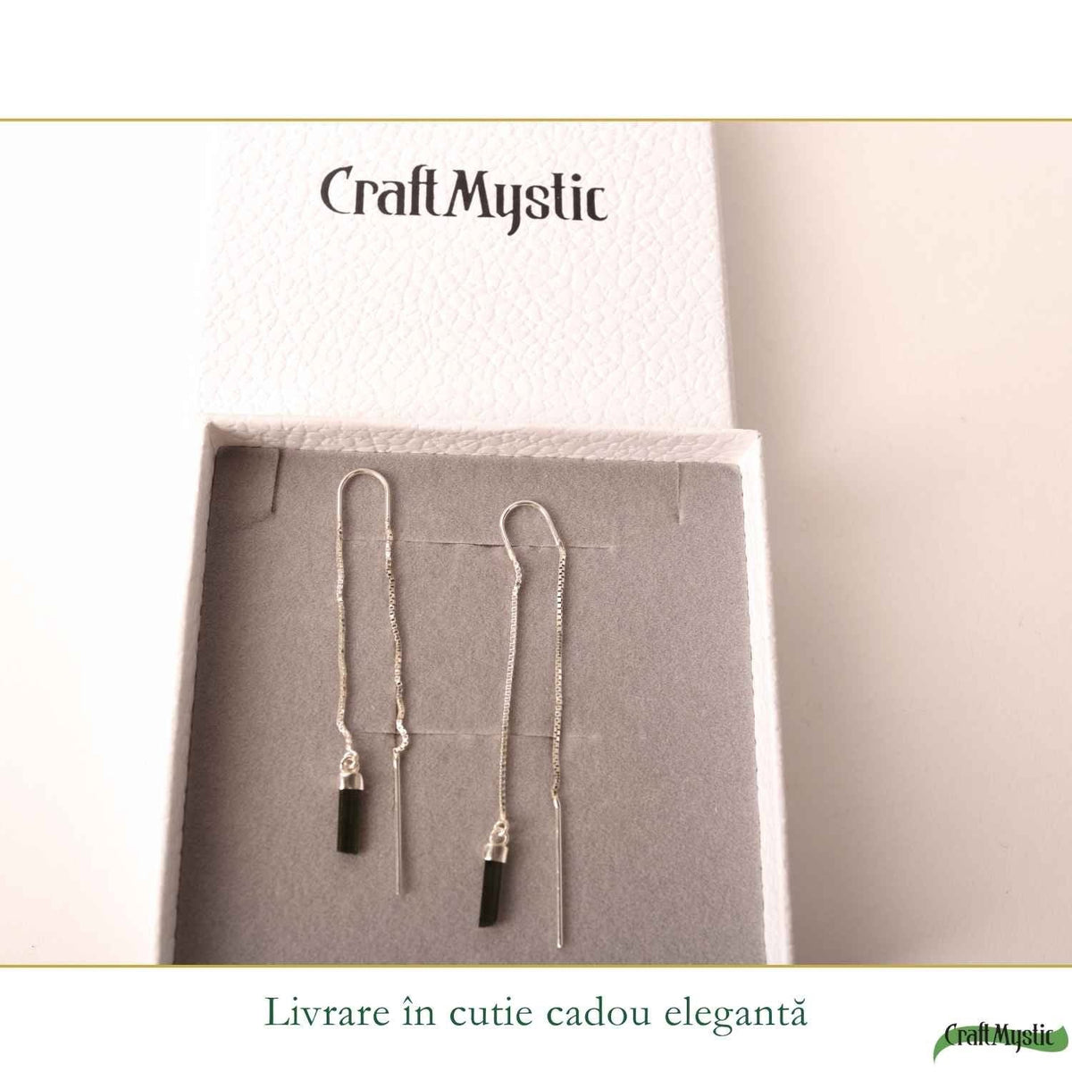 Cercei cu Turmalină Verde, Argint 925 – CraftMystic
