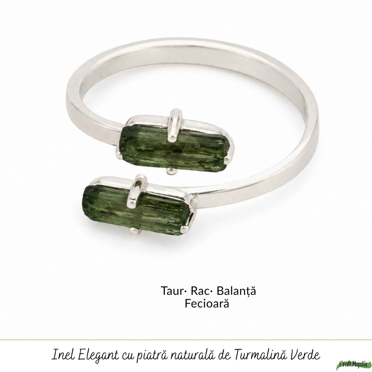Inel cu Turmalină Verde, Argint 925 – CraftMystic