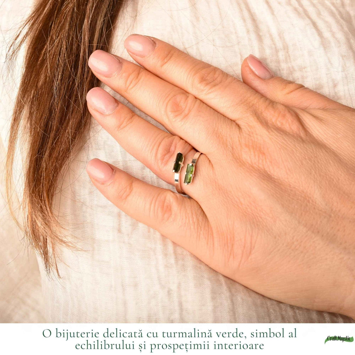 Inel cu Turmalină Verde, Argint 925 – CraftMystic