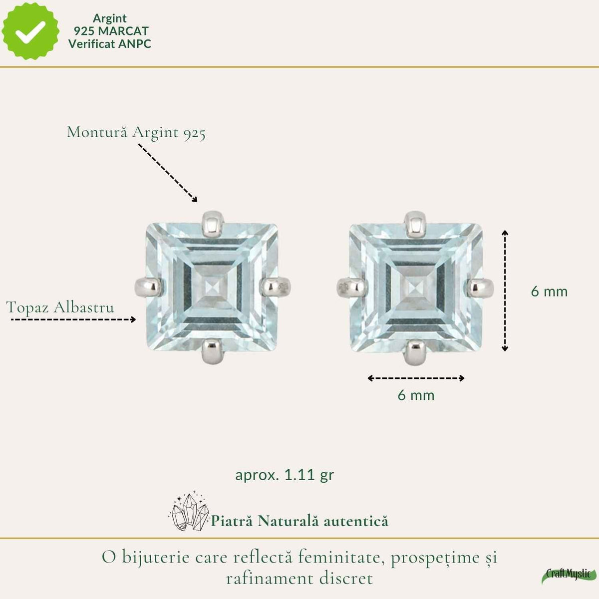Cercei cu Topaz, Argint 925 – CraftMystic