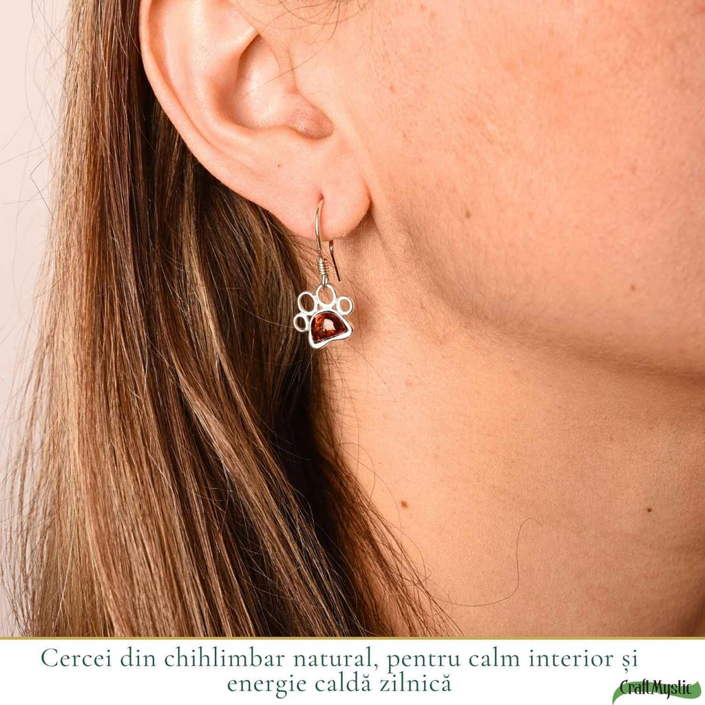 Cercei cu Chihlimbar, Argint 925 – CraftMystic