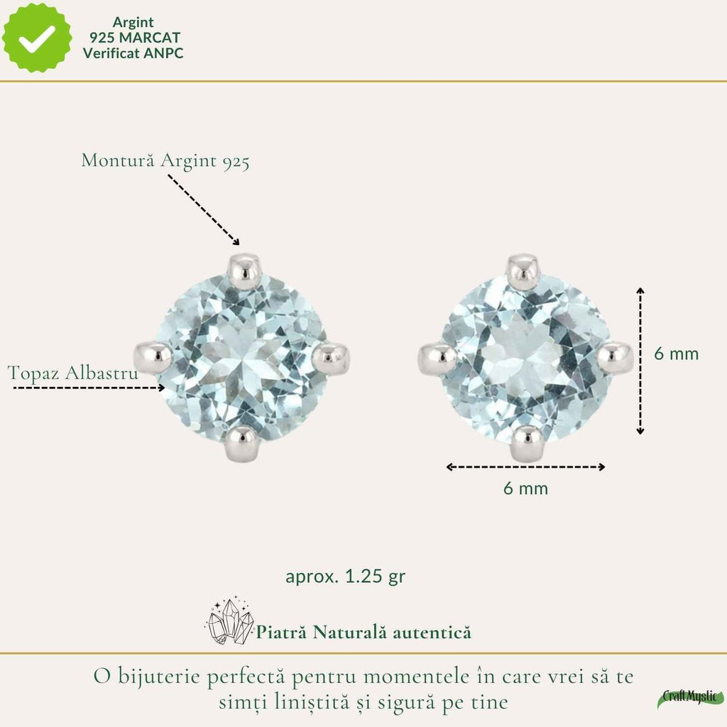 Cercei cu Topaz, Argint 925 – CraftMystic