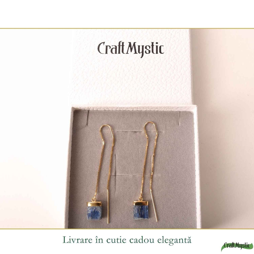 Cercei cu Kyanit, Argint 925 placat aur 18k – CraftMystic