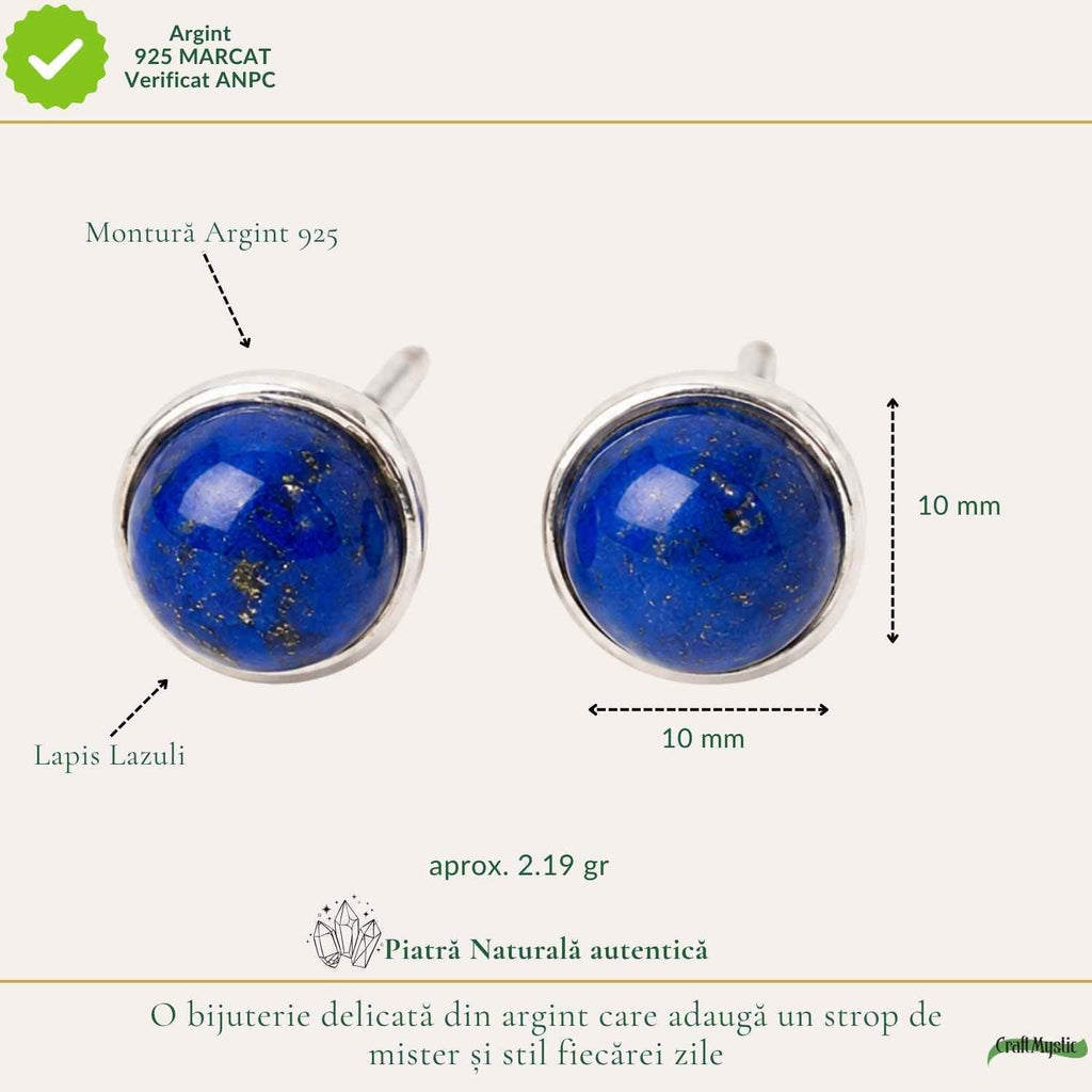 Cercei cu Lapis Lazuli, Argint 925 – CraftMystic