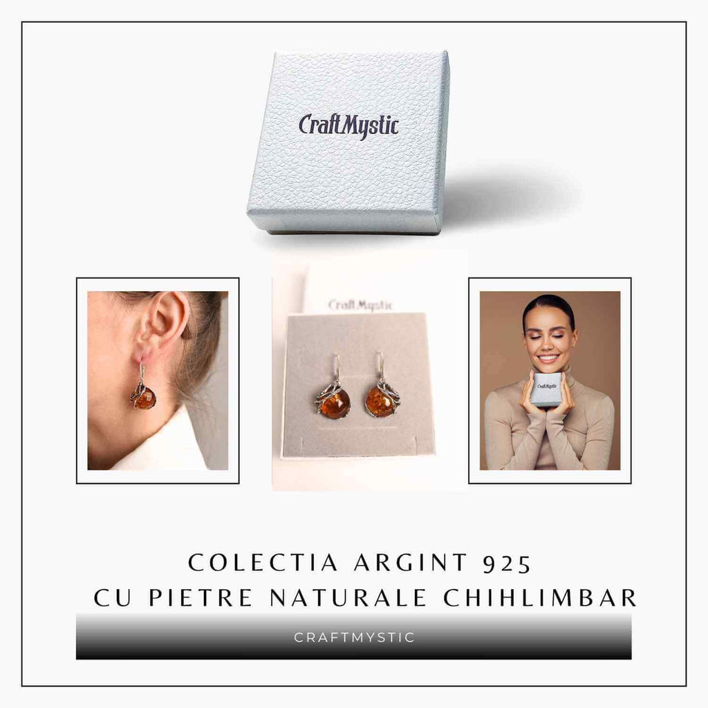 Cercei Argint 925 cu Chihlimbar - Eleganta si Protectie Naturala