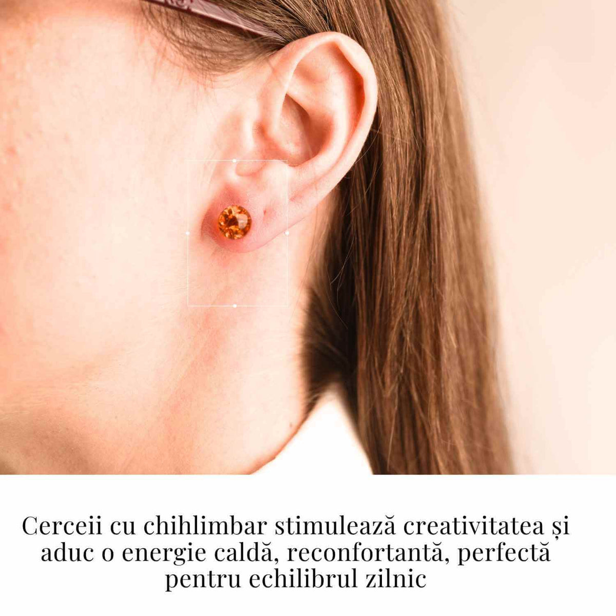 Cercei Argint 925 cu Chihlimbar Bobita