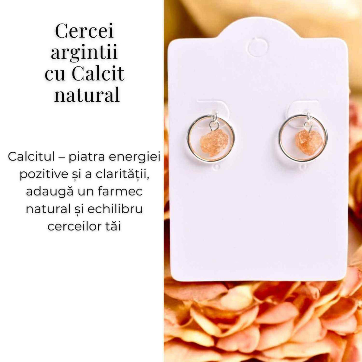 Cercei model sferic cu Calcit Brut – Energie Pozitiva si Echilibru