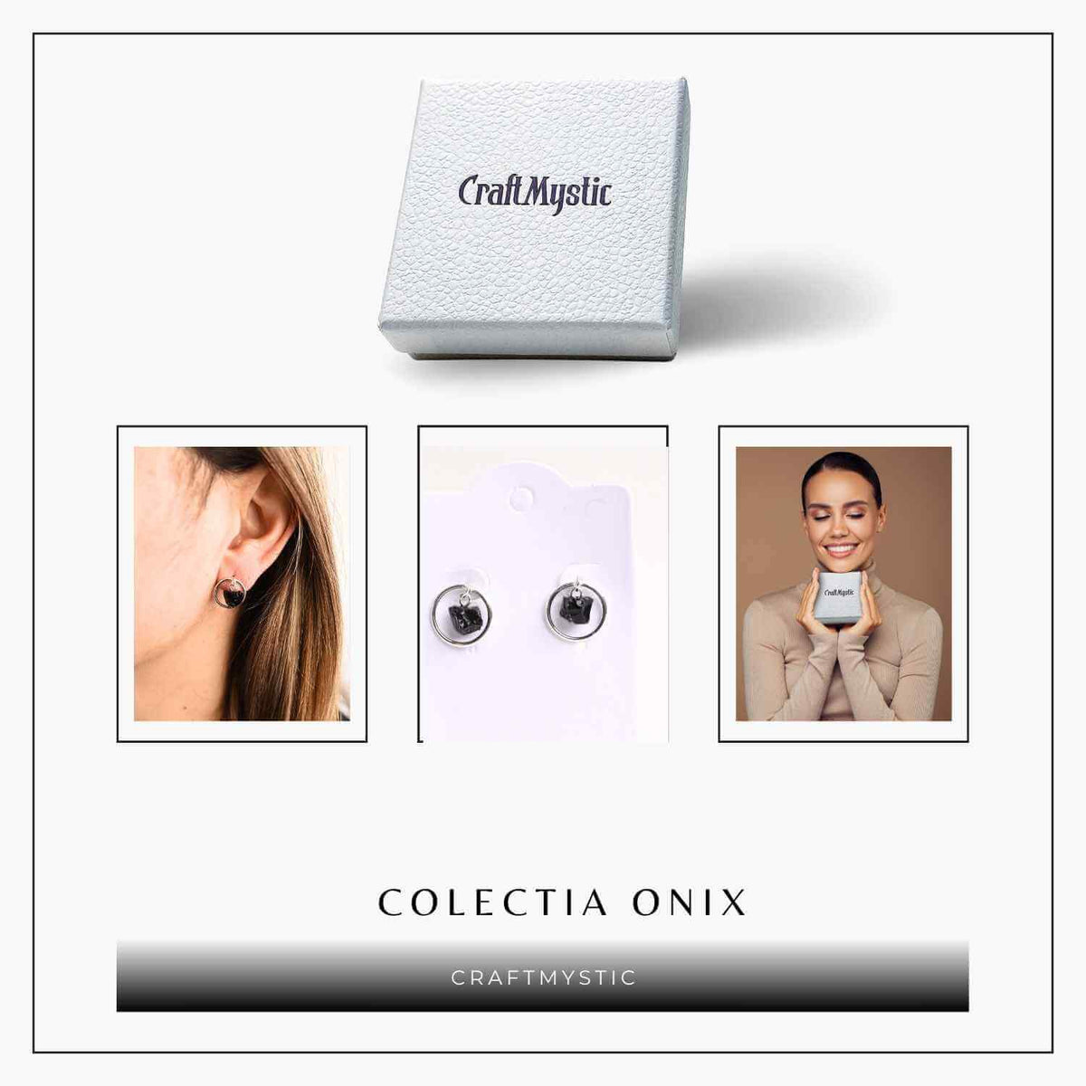 Cercei cu Onix Brut Sferic inchidere pe tija cu opritor – Protectie si Eleganta Naturala