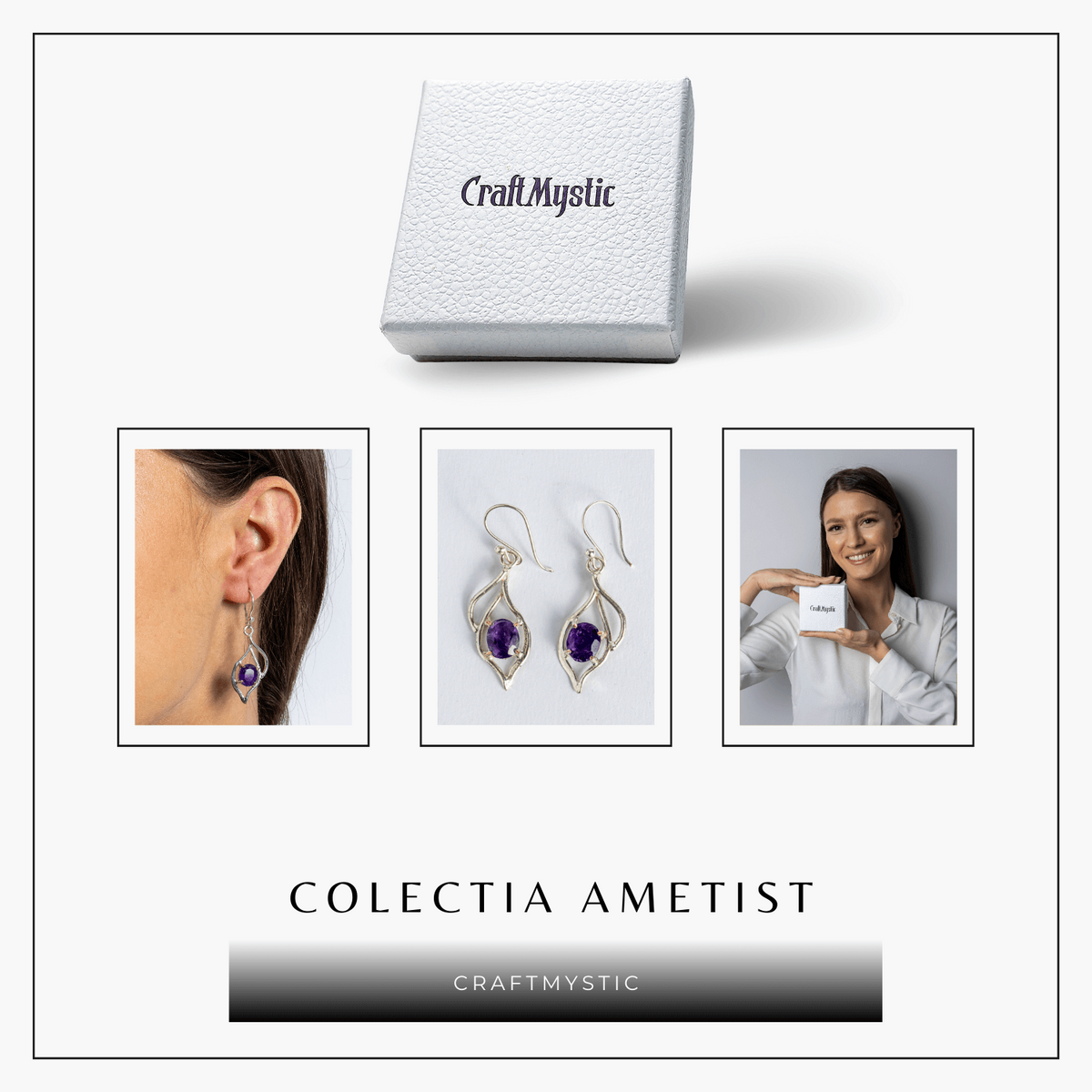 Cercei spirituali cu piatra Ametist – Calm si Vibratie Inalta