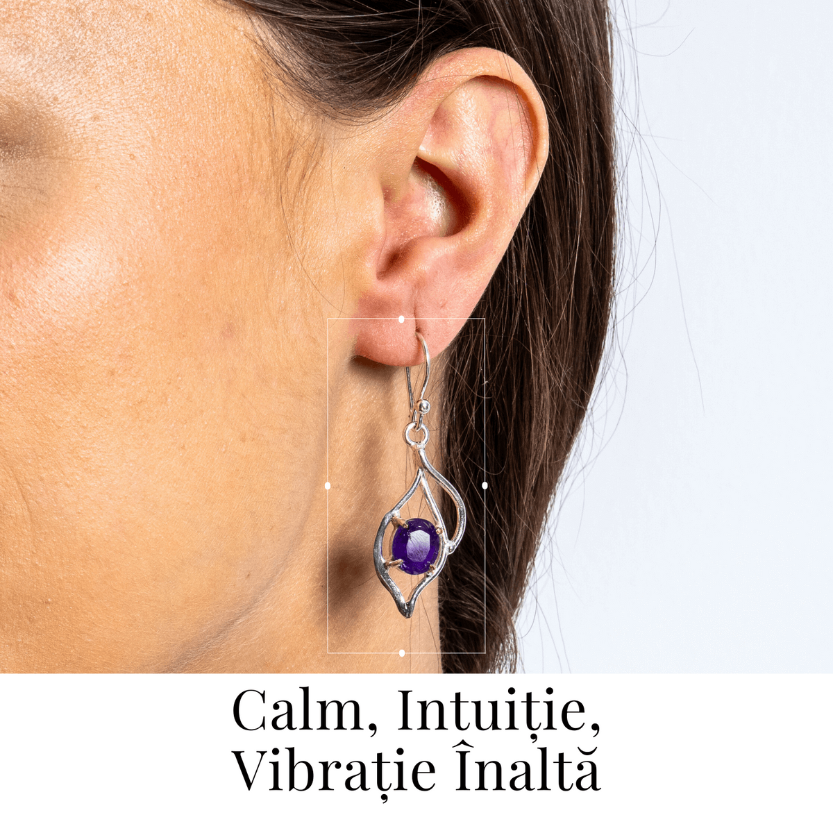Cercei spirituali cu piatra Ametist – Calm si Vibratie Inalta