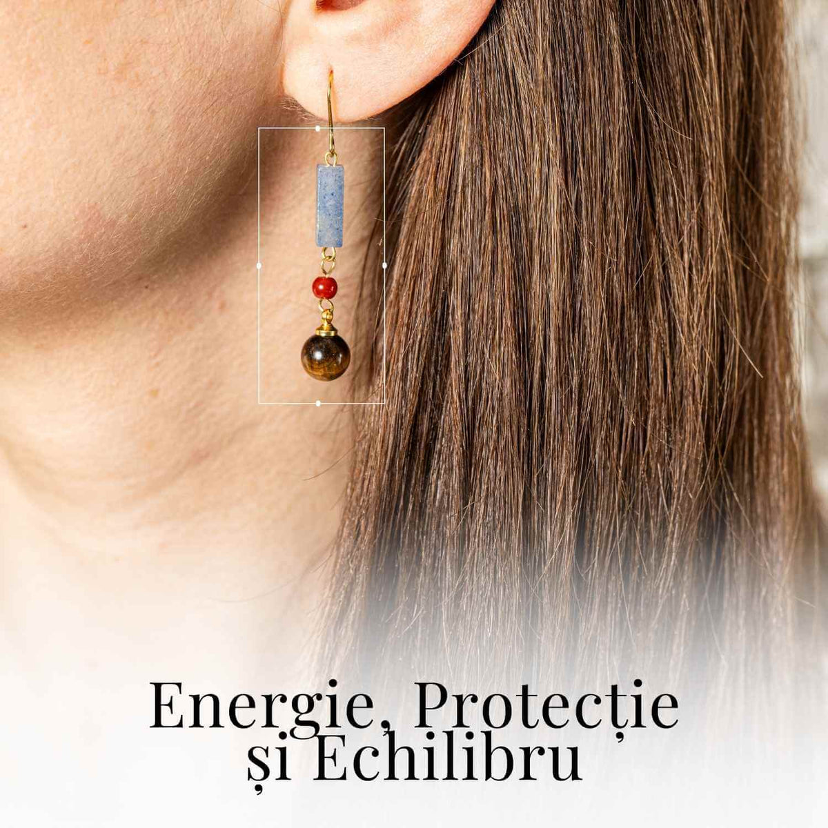 Cercei cu Lapis Lazuli, Agat Rosu si Ochi de Tigru