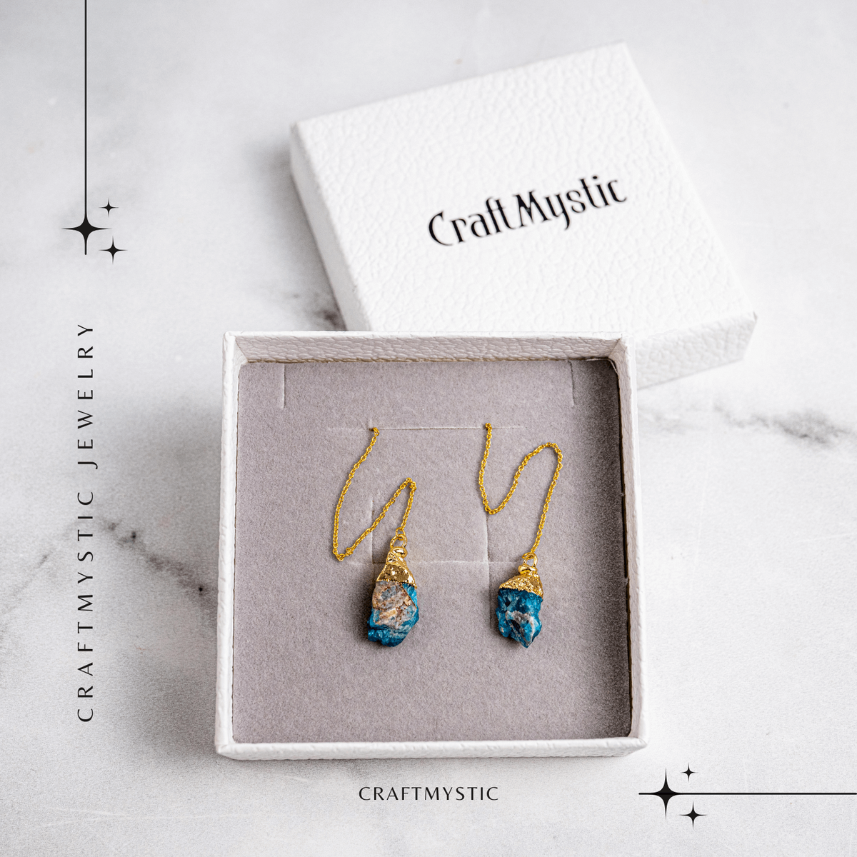 Claritate si Inspiratie – Cercei Lungi cu Apatit Brut