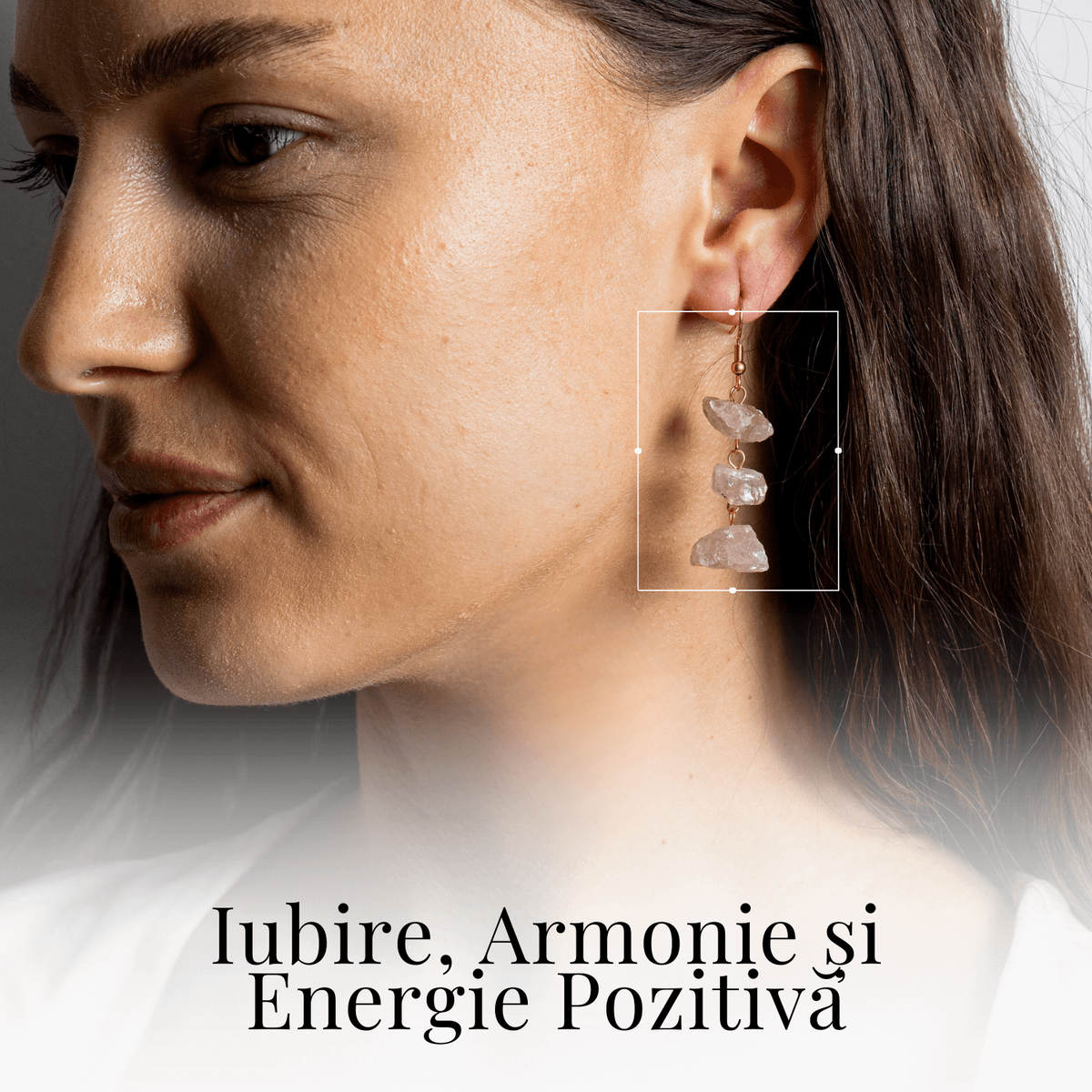 Cercei Cuart Roz Natural Brut Triplu piatra – Iubire, Armonie si Echilibru