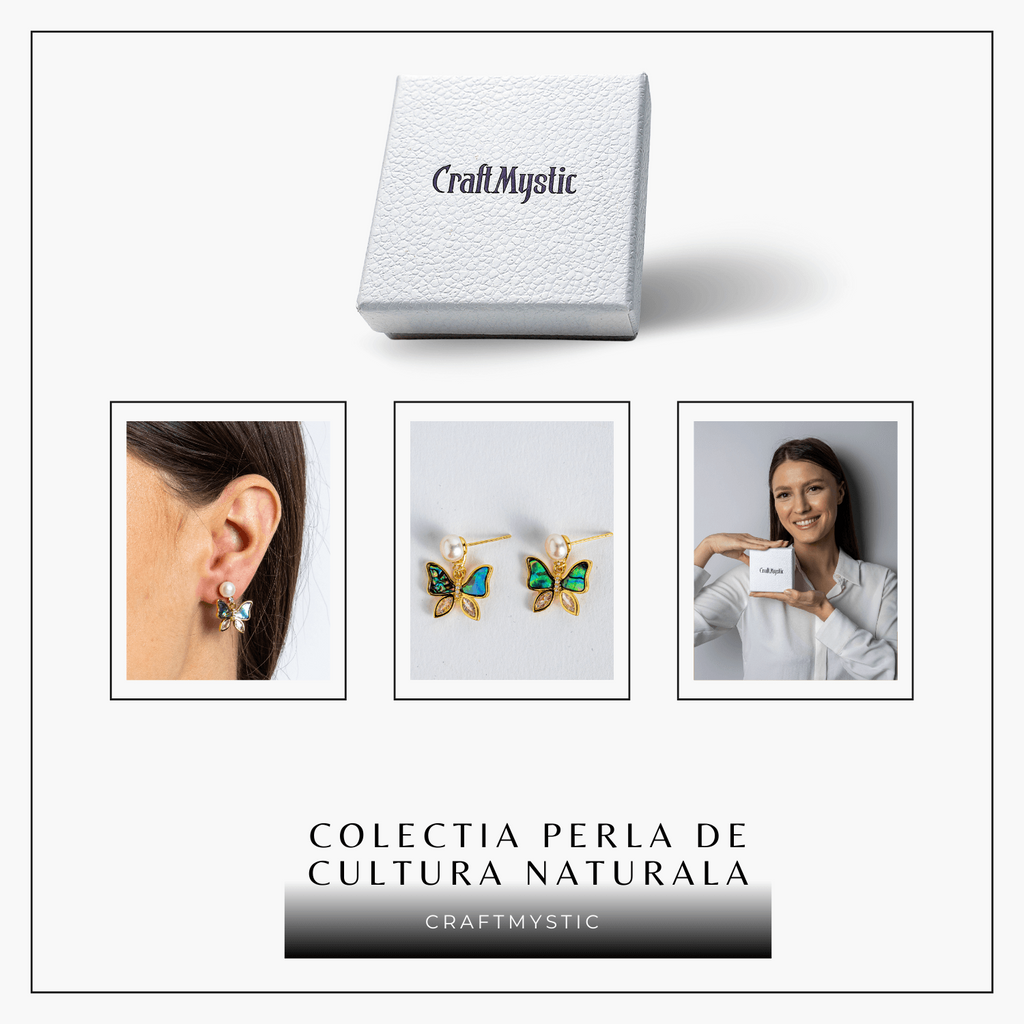 Cercei fluture cu perla naturala – Rafinament si renastere