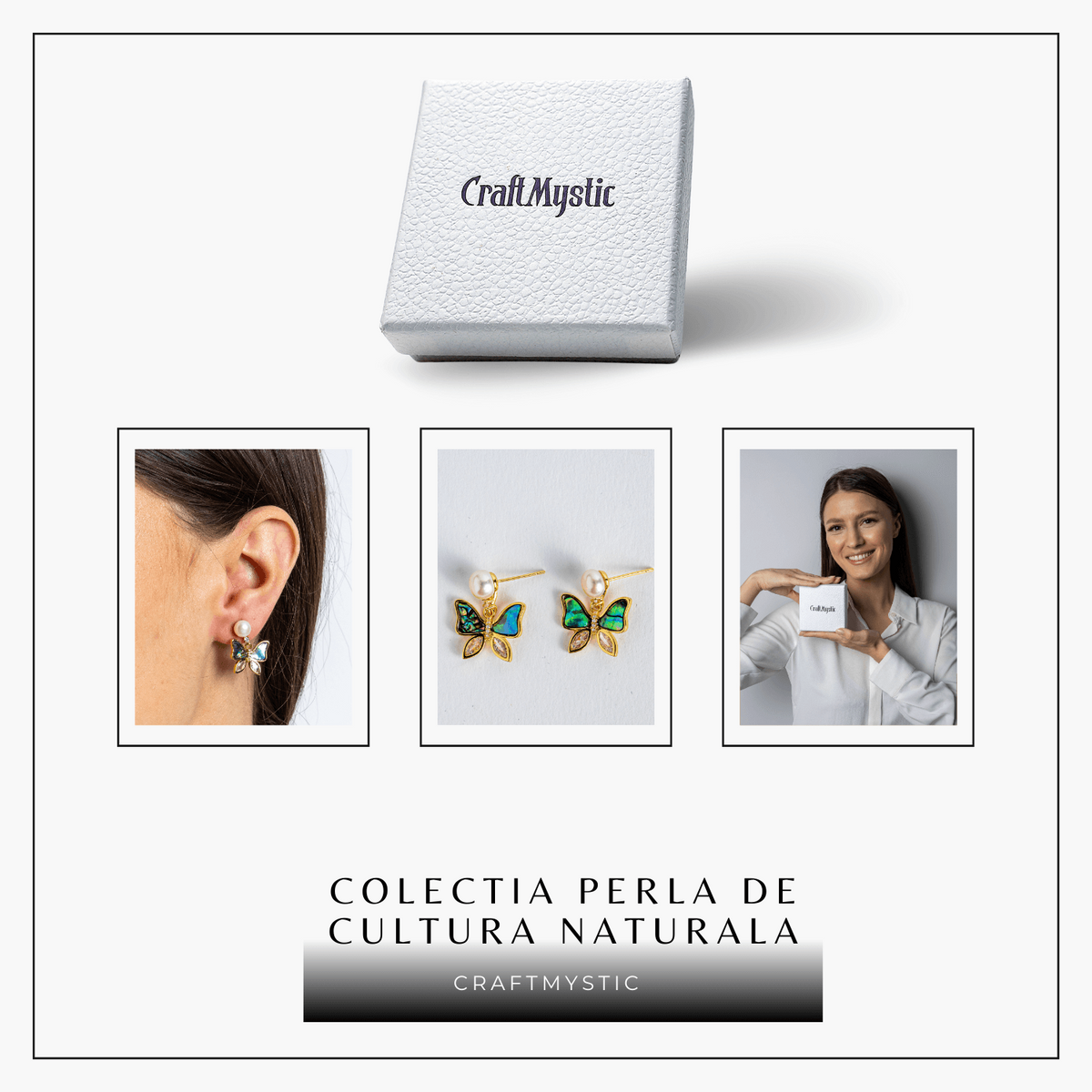 Cercei fluture cu perla naturala – Rafinament si renastere