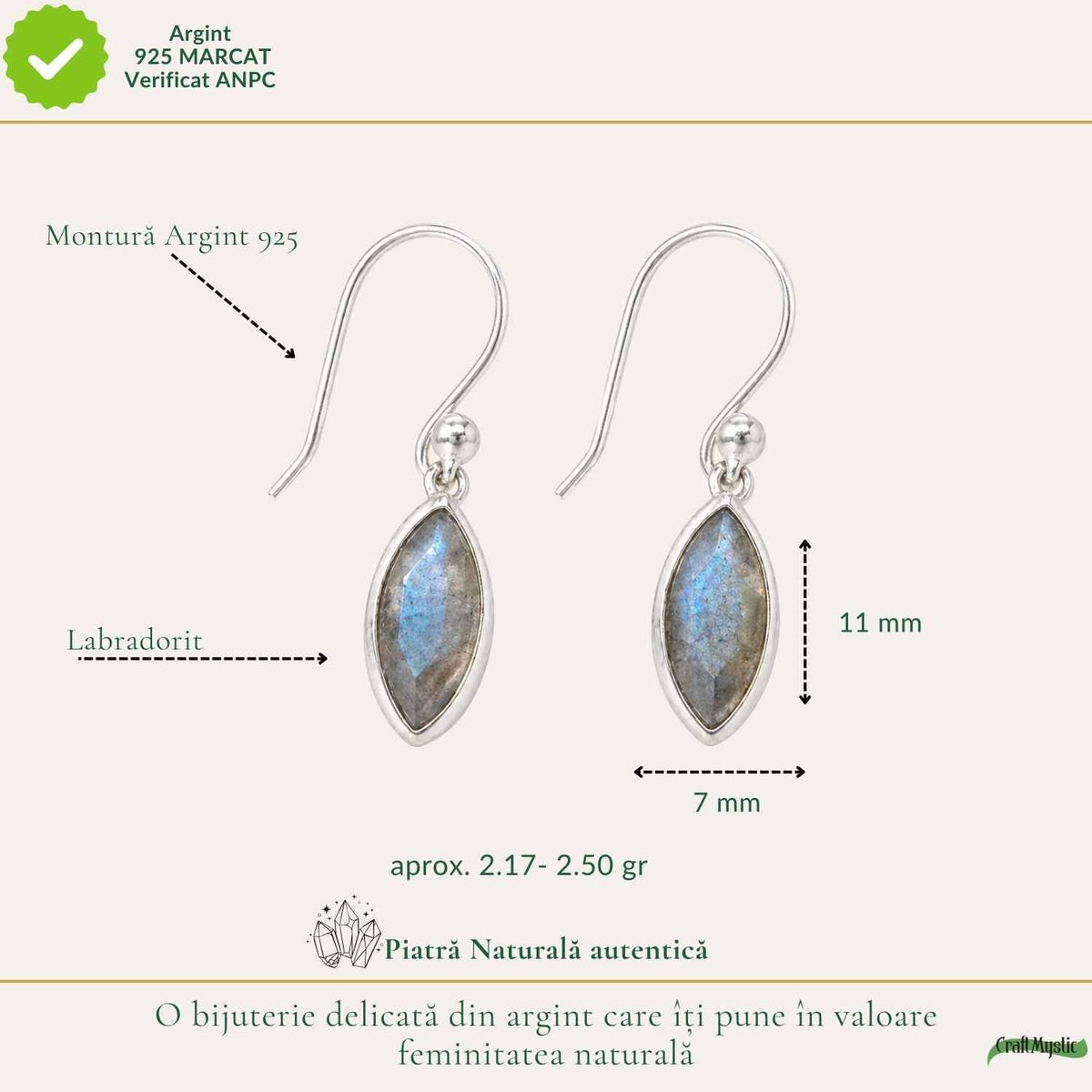 Cercei cu Labradorit, Argint 925 – CraftMystic