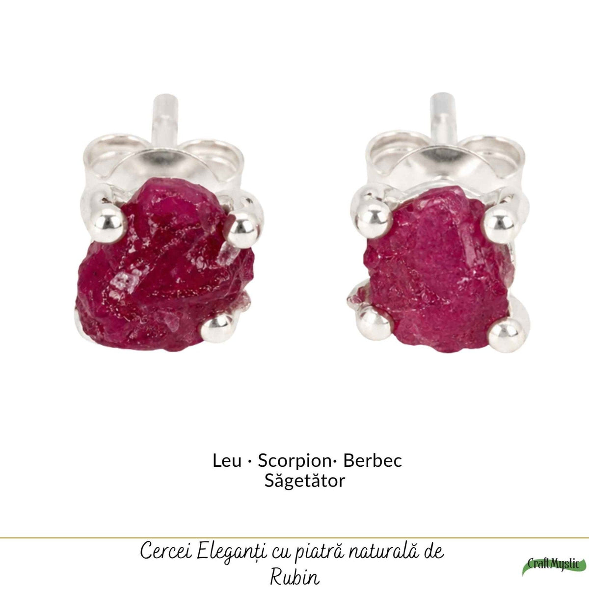 Cercei cu Rubin, Argint 925 – CraftMystic