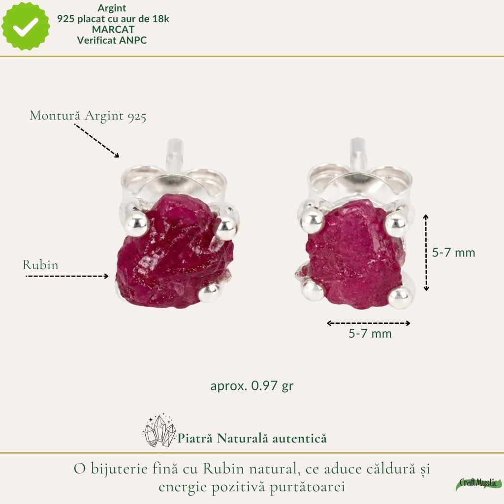 Cercei cu Rubin, Argint 925 – CraftMystic
