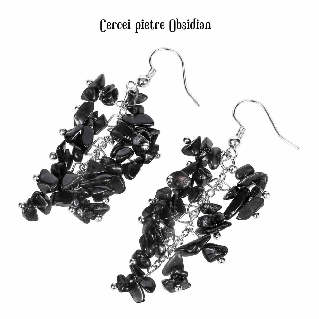 Cercei Sofisticati cu Obsidian