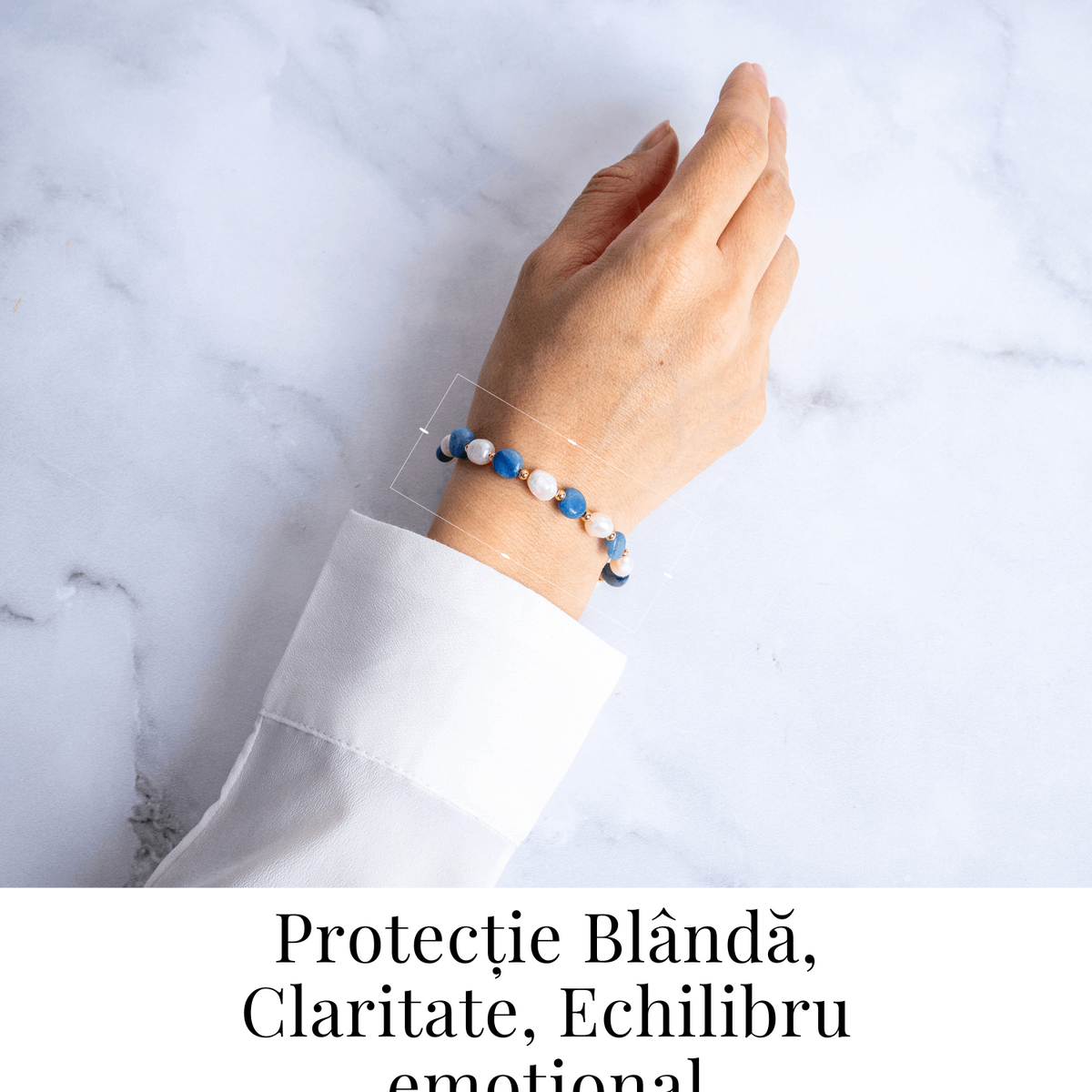 Protectie si claritate – Bratara cu aventurin albastru si perle