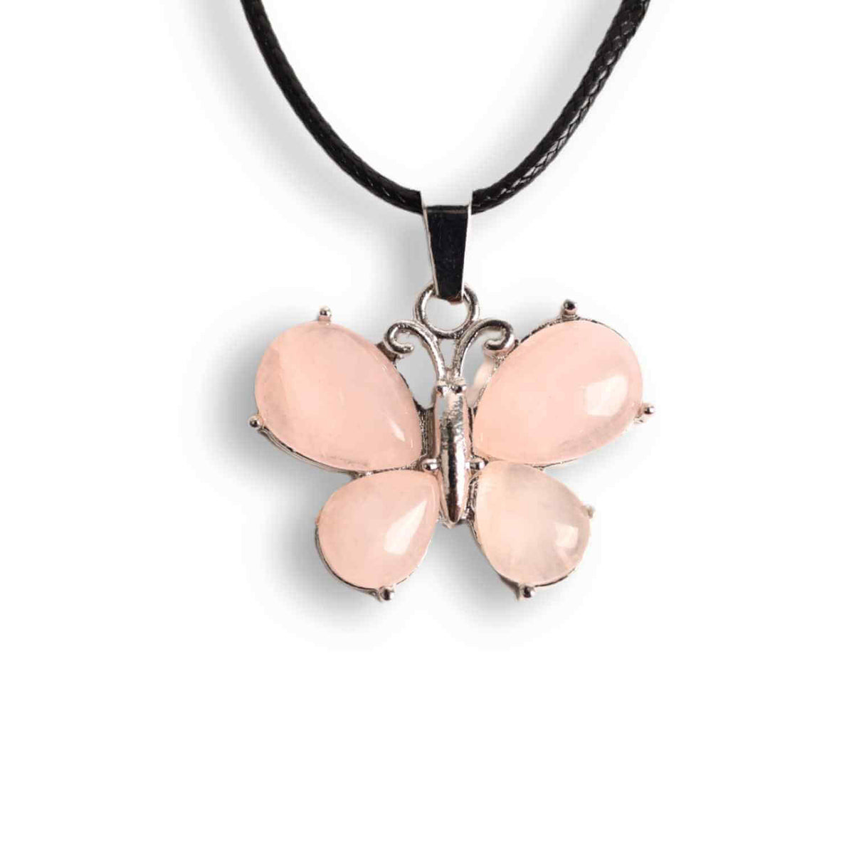 Colier ajustabil fluture cu ametist, ochi de tigru sau cuart roz – Protecție și Eleganță