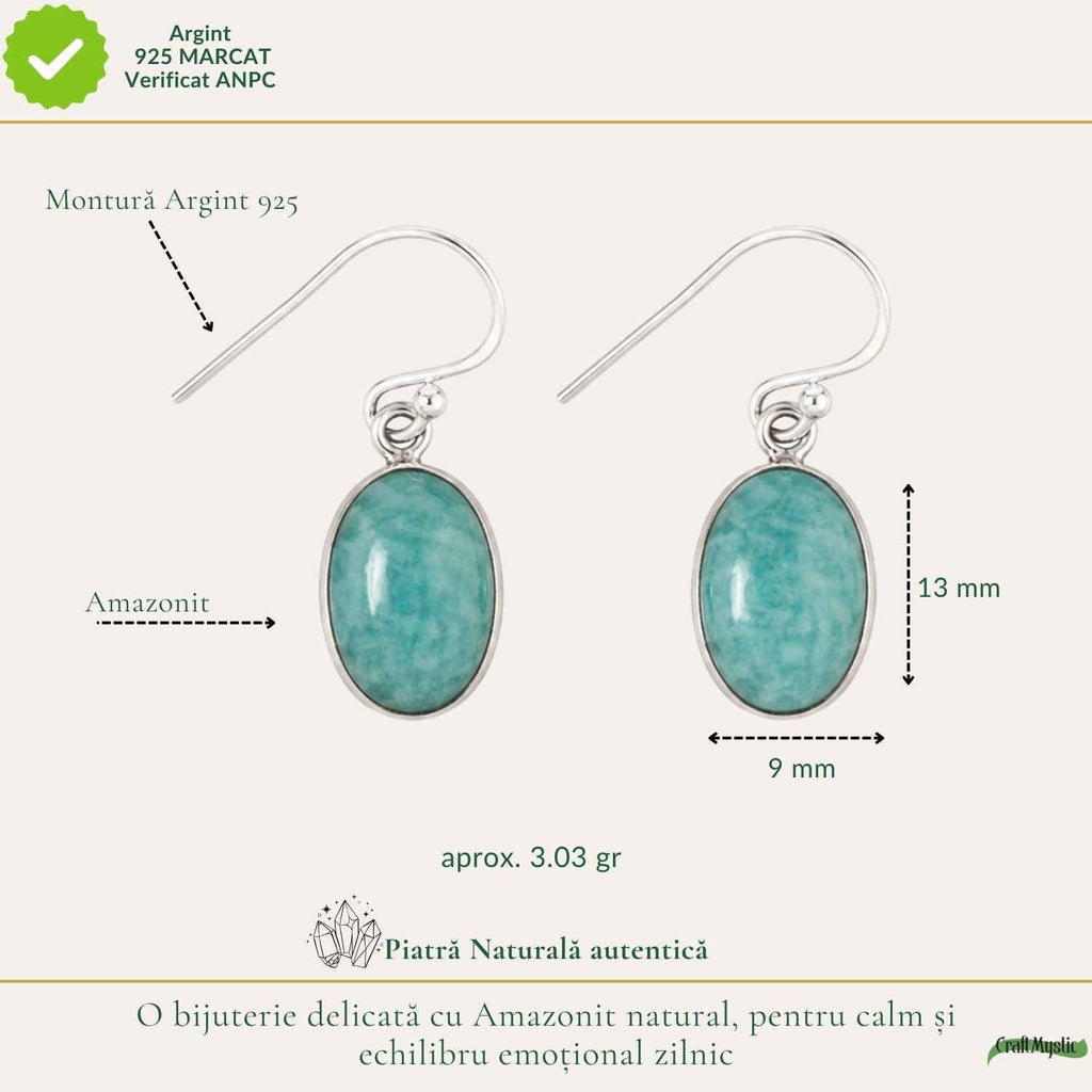 Cercei cu Amazonit, Argint 925 – CraftMystic