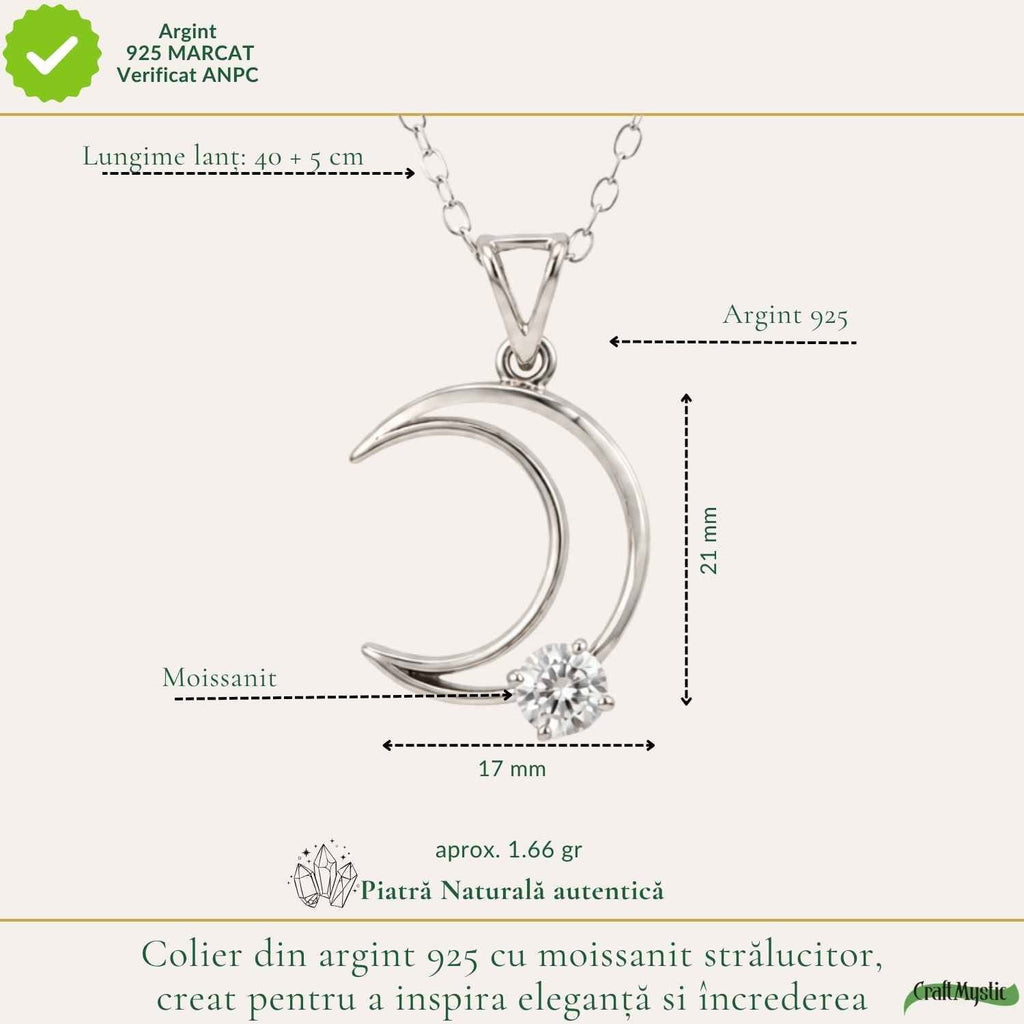 Colier cu Moissanit, Argint 925 – CraftMystic