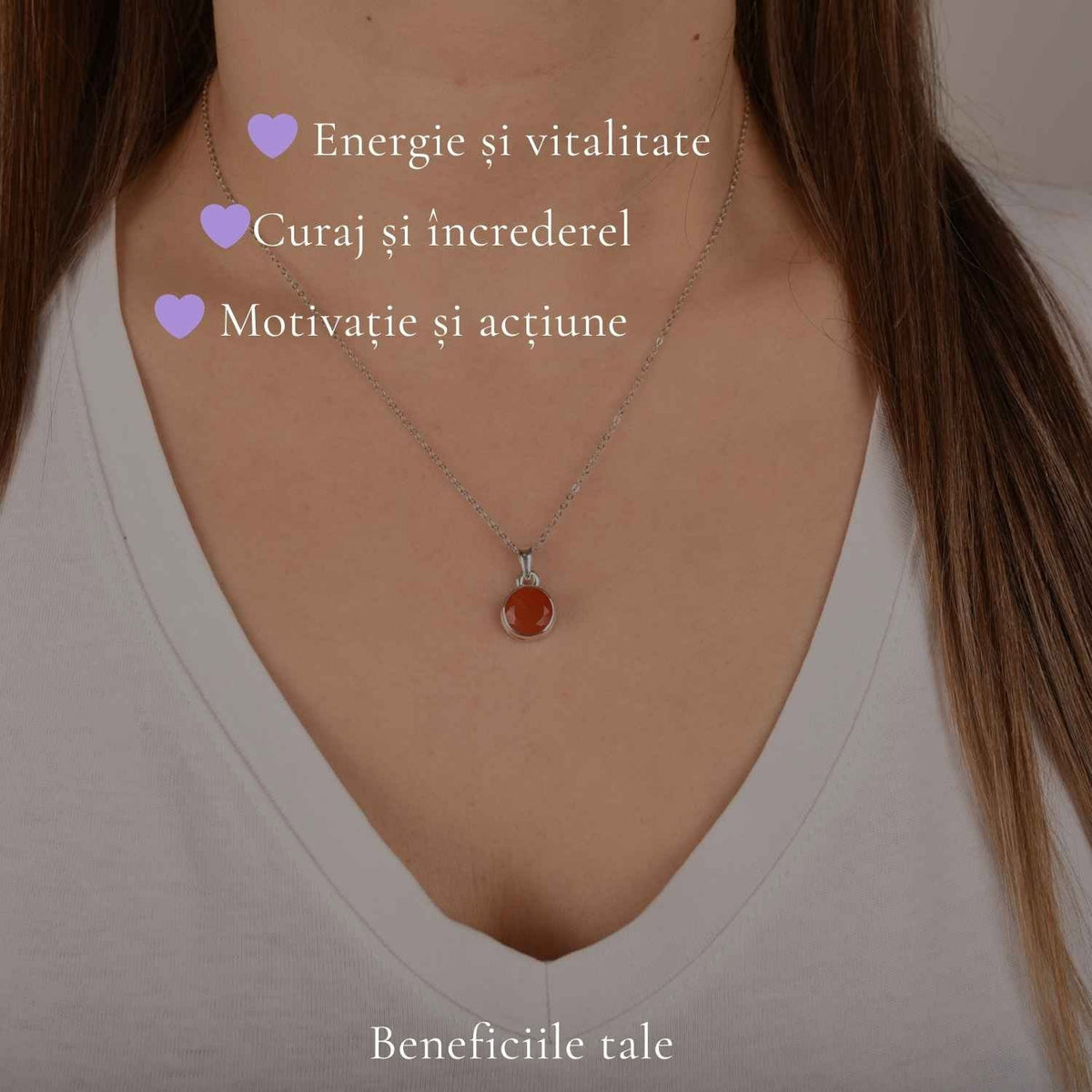 Colier cu Carneol, Argint 925 – CraftMystic