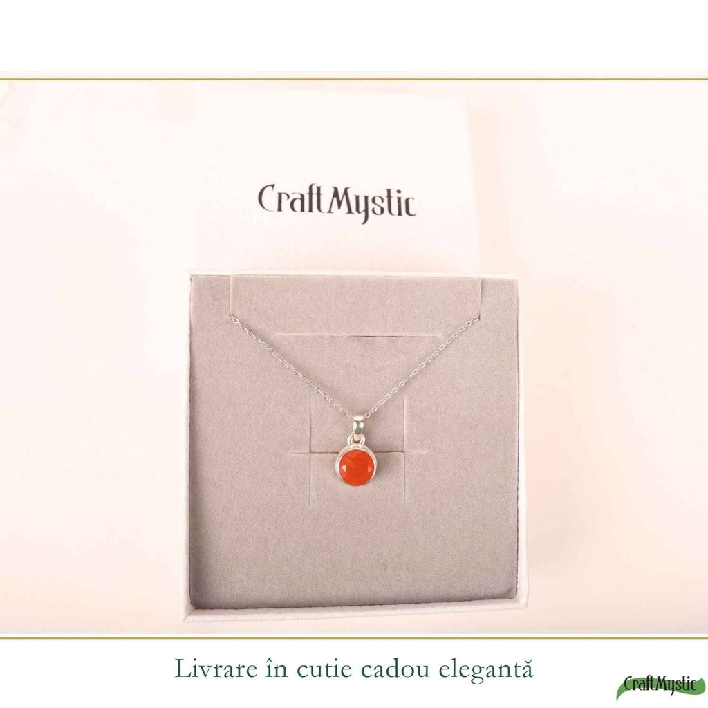 Colier cu Carneol, Argint 925 – CraftMystic
