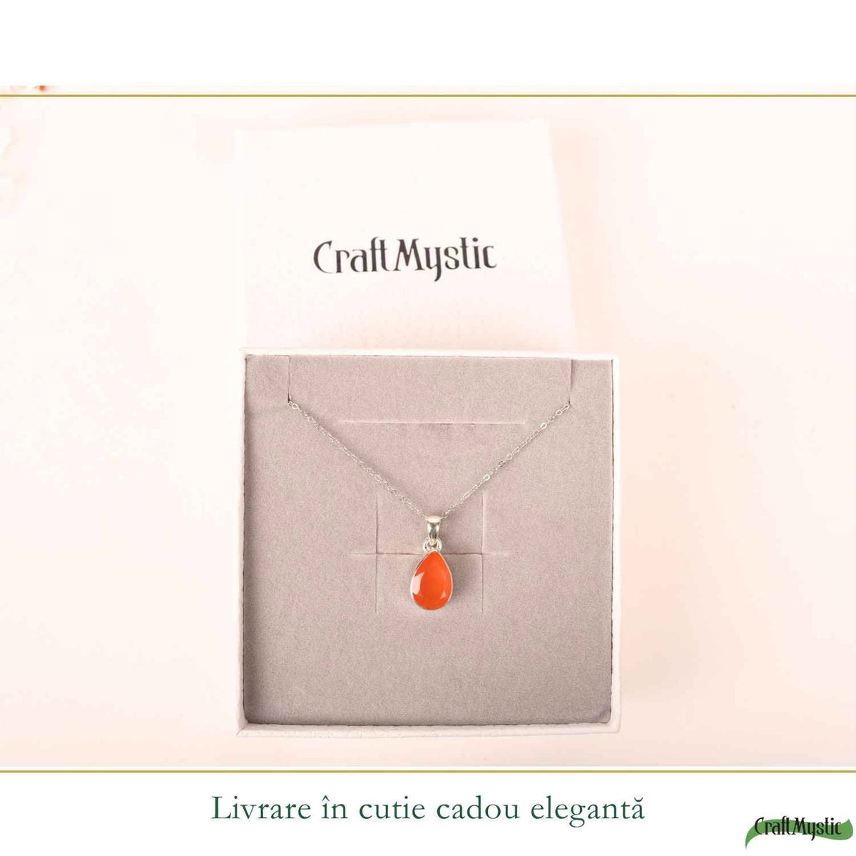 Colier cu Carneol, Argint 925 – CraftMystic
