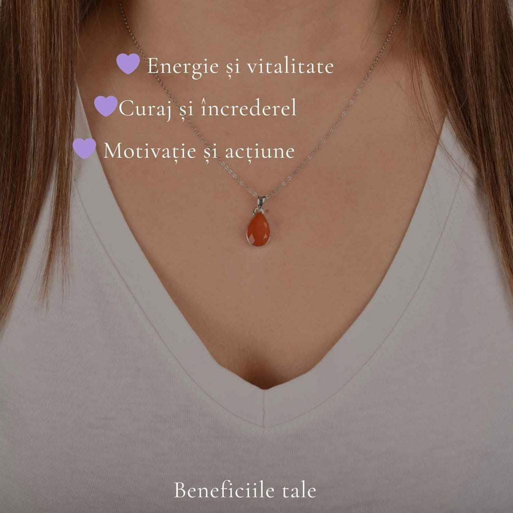 Colier cu Carneol, Argint 925 – CraftMystic