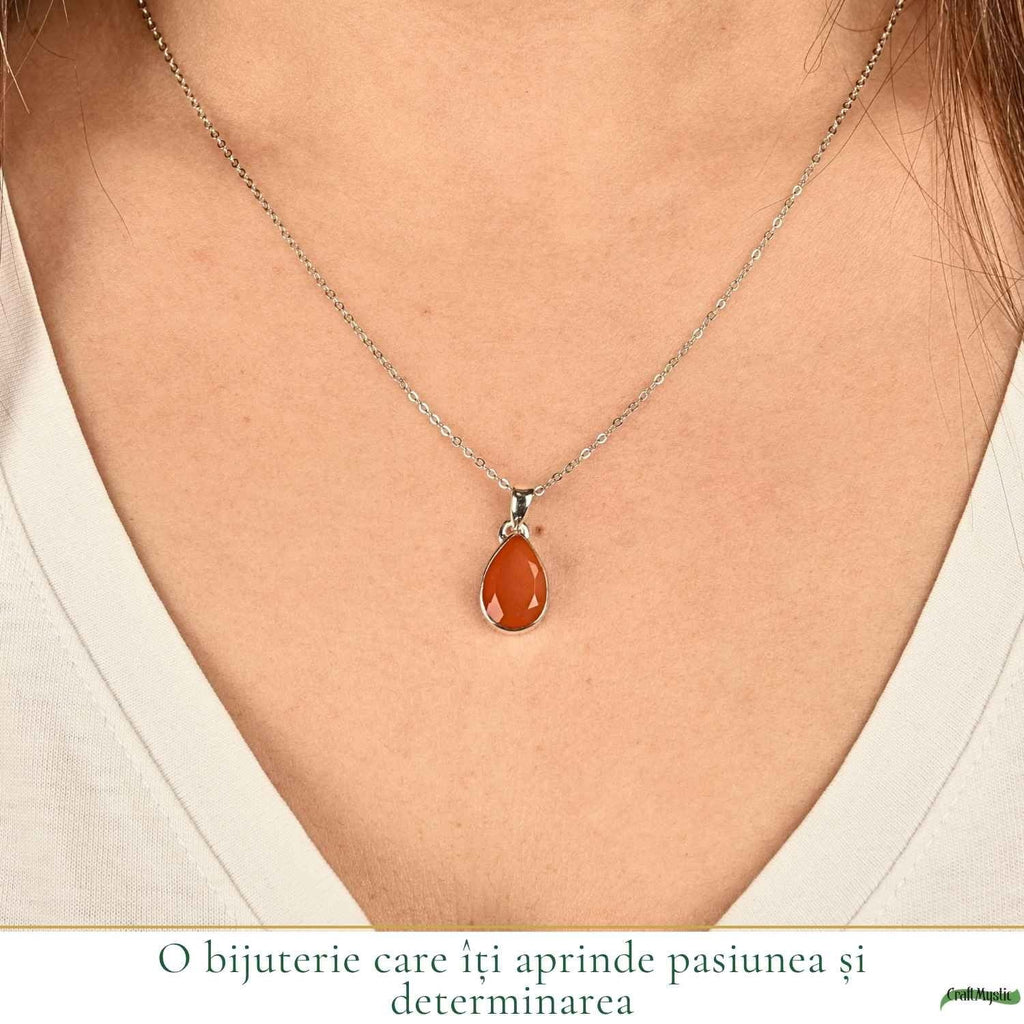 Colier cu Carneol, Argint 925 – CraftMystic