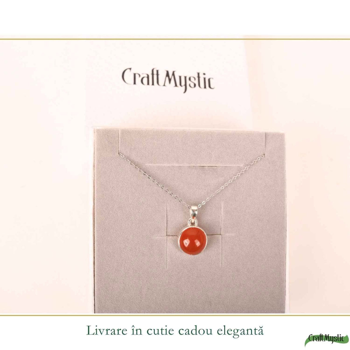 Colier cu Carneol, Argint 925 – CraftMystic