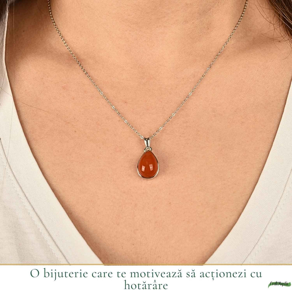 Colier cu Carneol, Argint 925 – CraftMystic