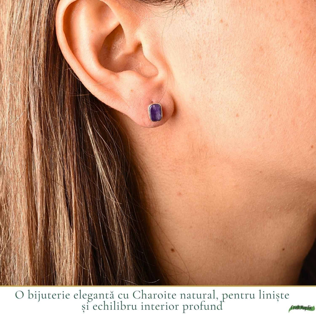 Cercei cu Charoit, Argint 925 – CraftMystic
