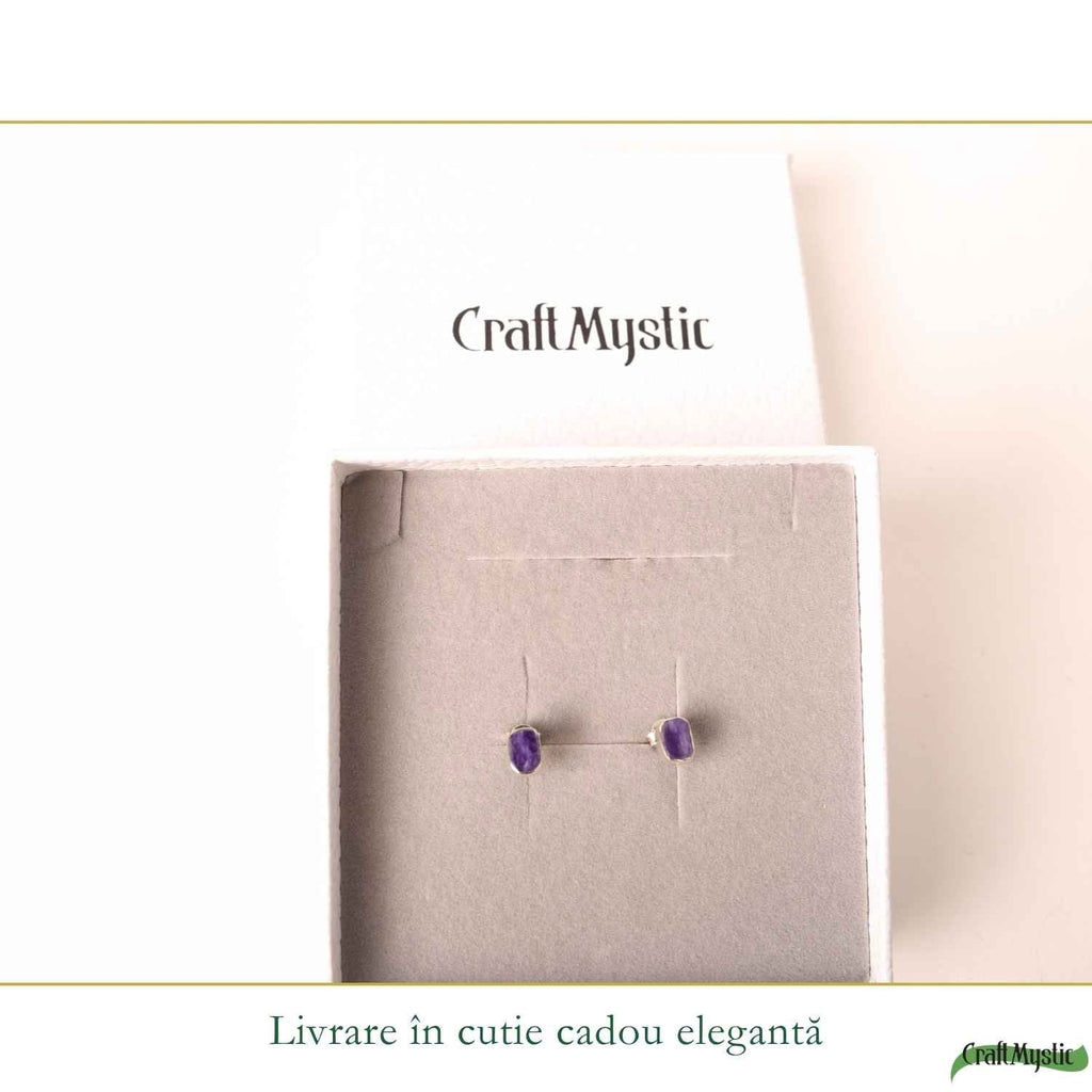 Cercei cu Charoit, Argint 925 – CraftMystic