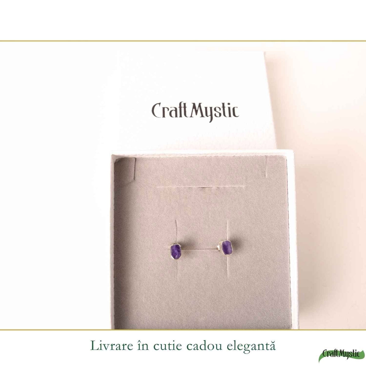 Cercei cu Charoit, Argint 925 – CraftMystic