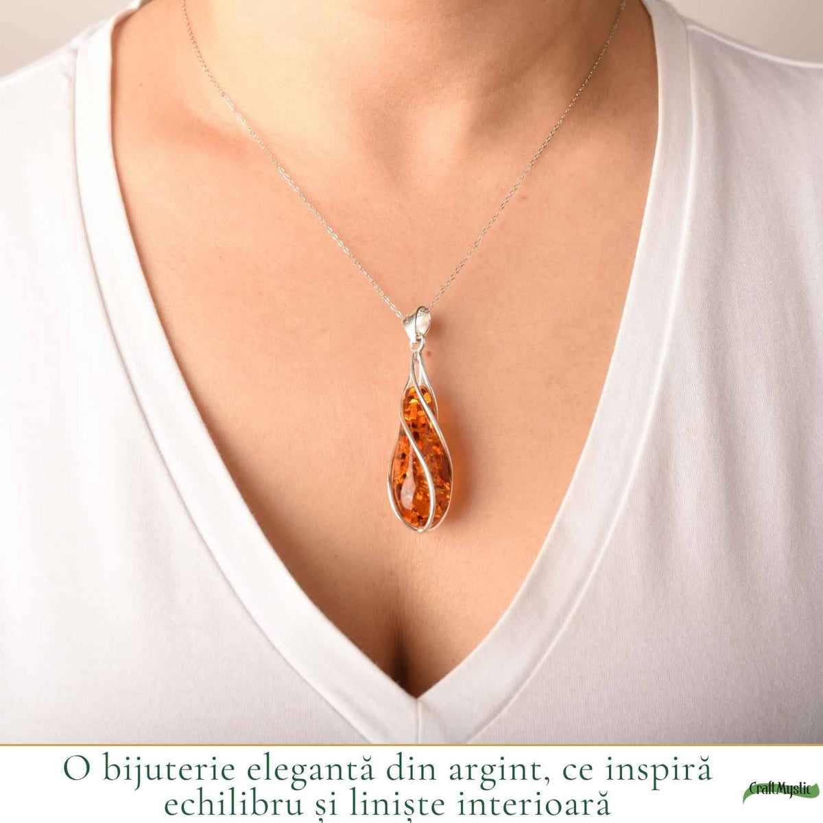 Colier cu Chihlimbar, Argint 925 – CraftMystic