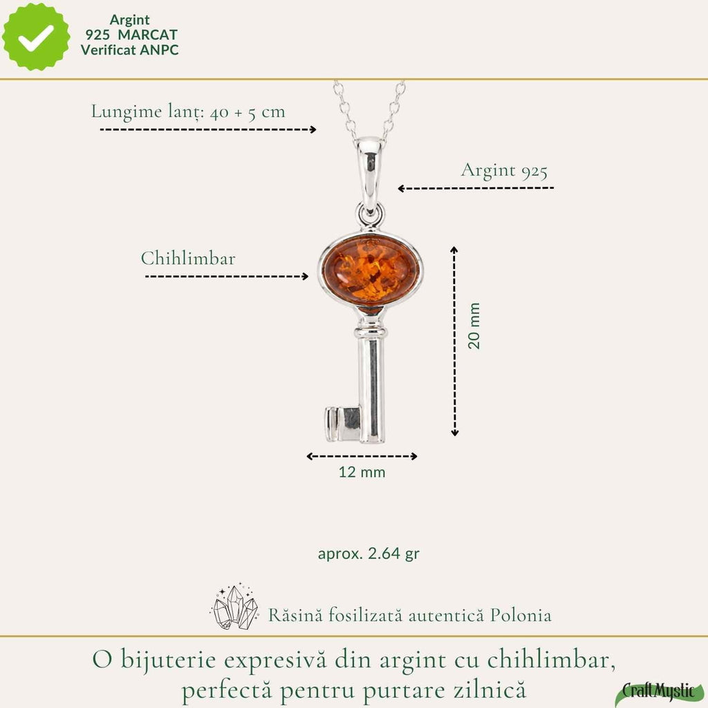 Colier cu Chihlimbar, Argint 925 – CraftMystic