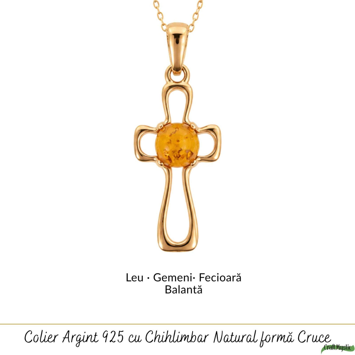 Colier cu Chihlimbar, Argint 925 – CraftMystic