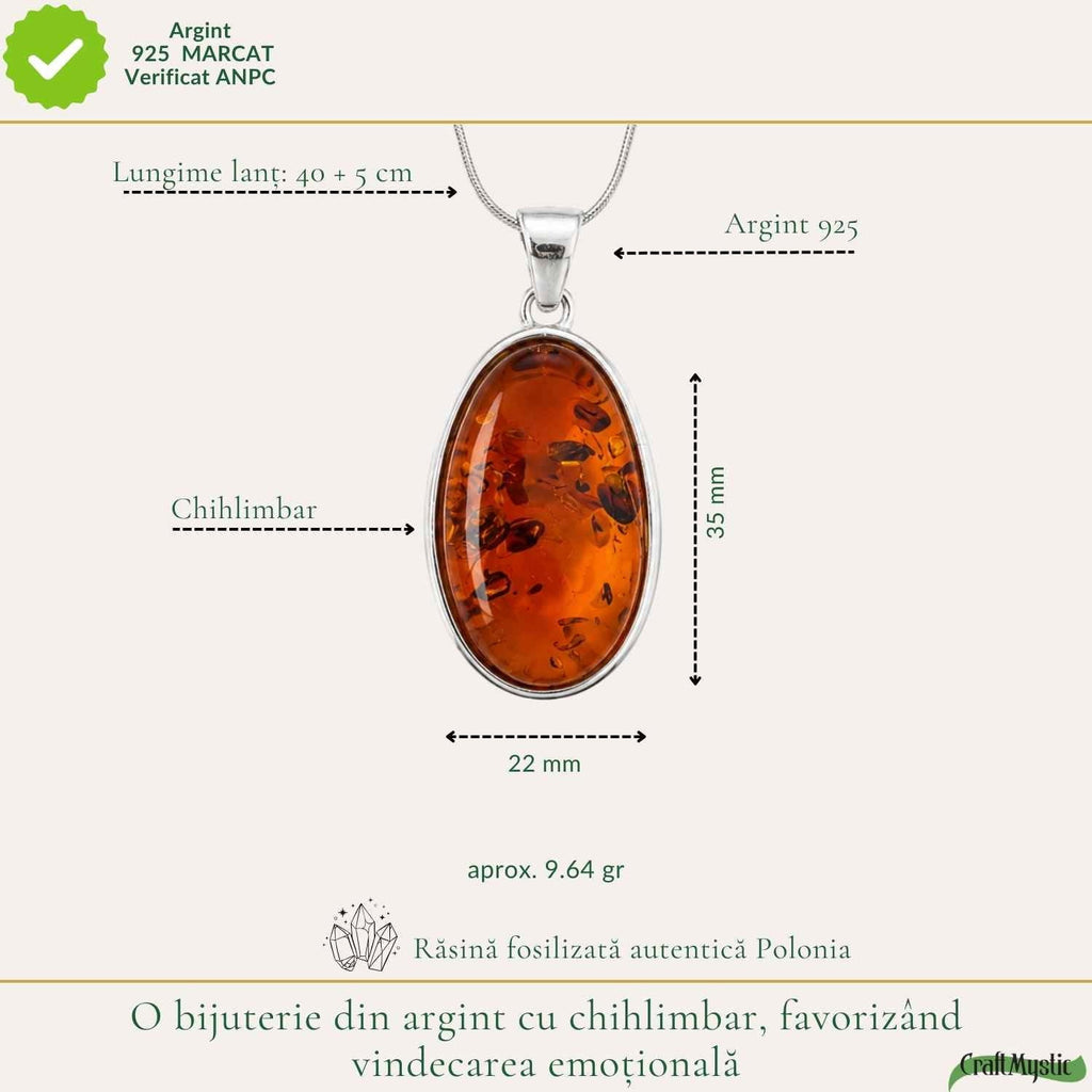 Colier cu Chihlimbar, Argint 925 – CraftMystic