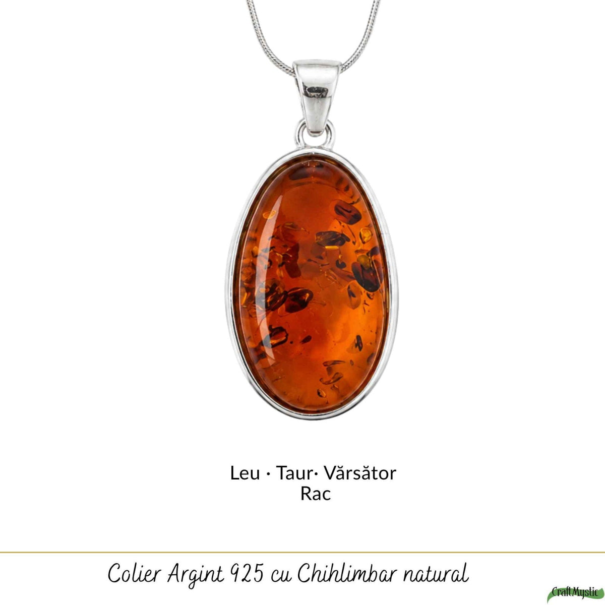 Colier cu Chihlimbar, Argint 925 – CraftMystic