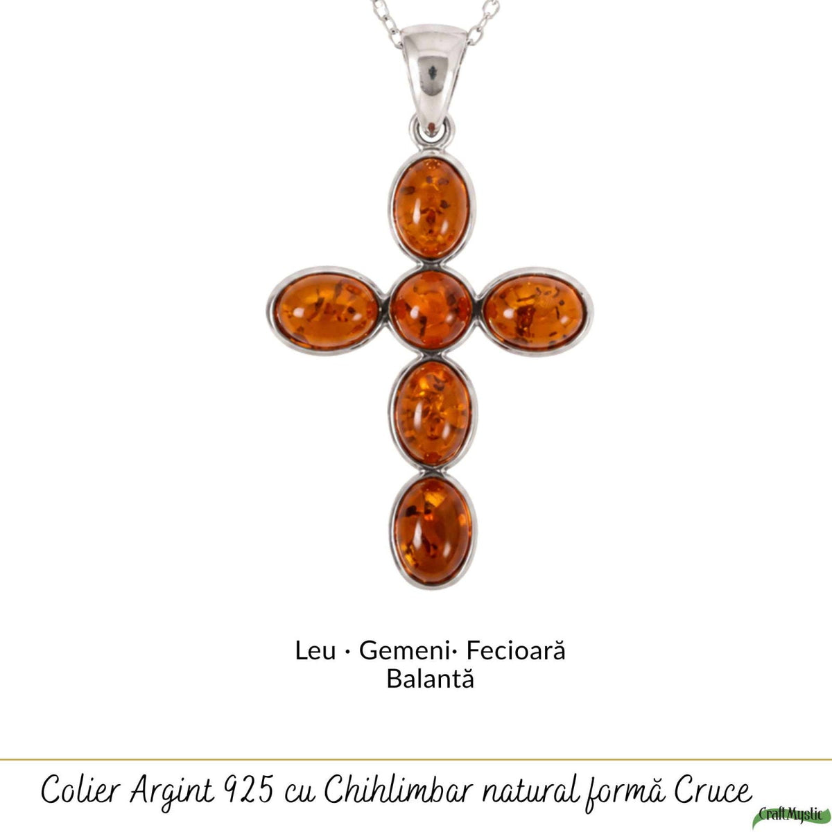 Colier cu Chihlimbar, Argint 925 – CraftMystic